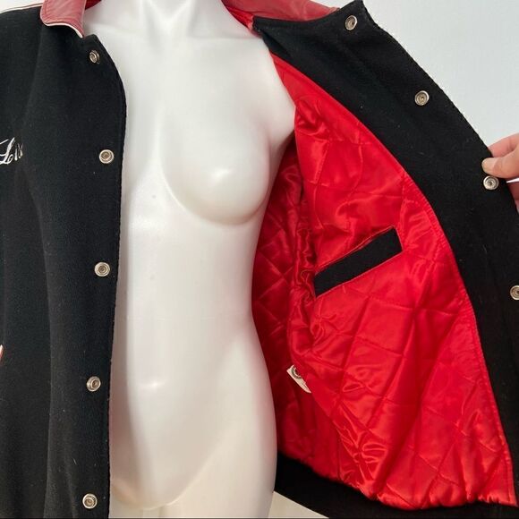 Retro Leather Red Wings Varsity Jacket 1995 Signed - Picture 4 of 16